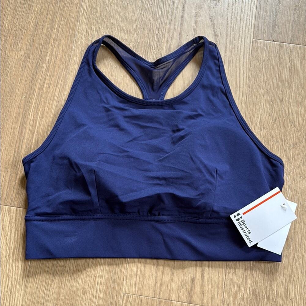 Sports Illustrated Navy Mesh Detail Sports Bra Size XXL NEW!